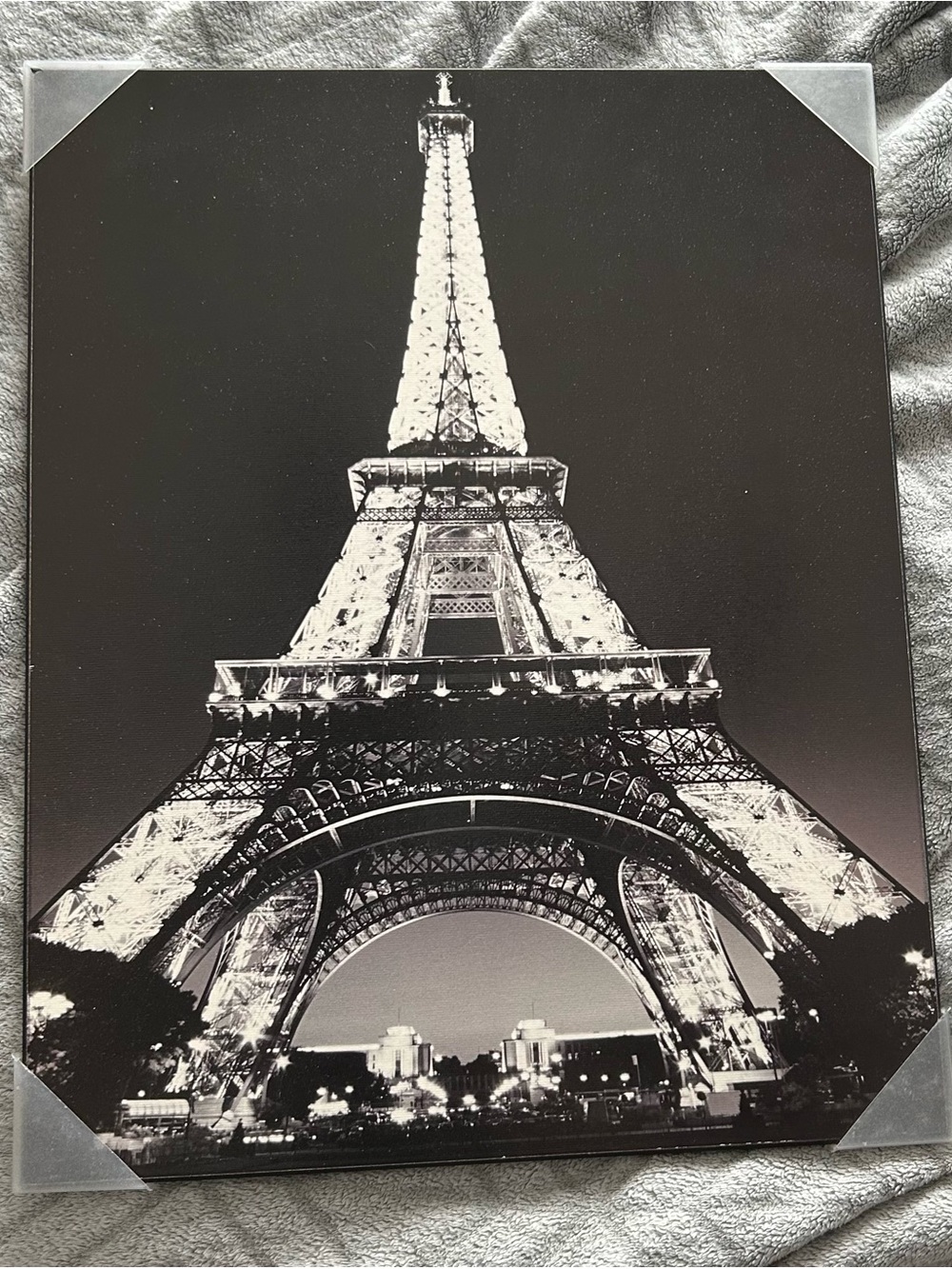 Black & White Eiffel Tower Wall Art Canvas Print
